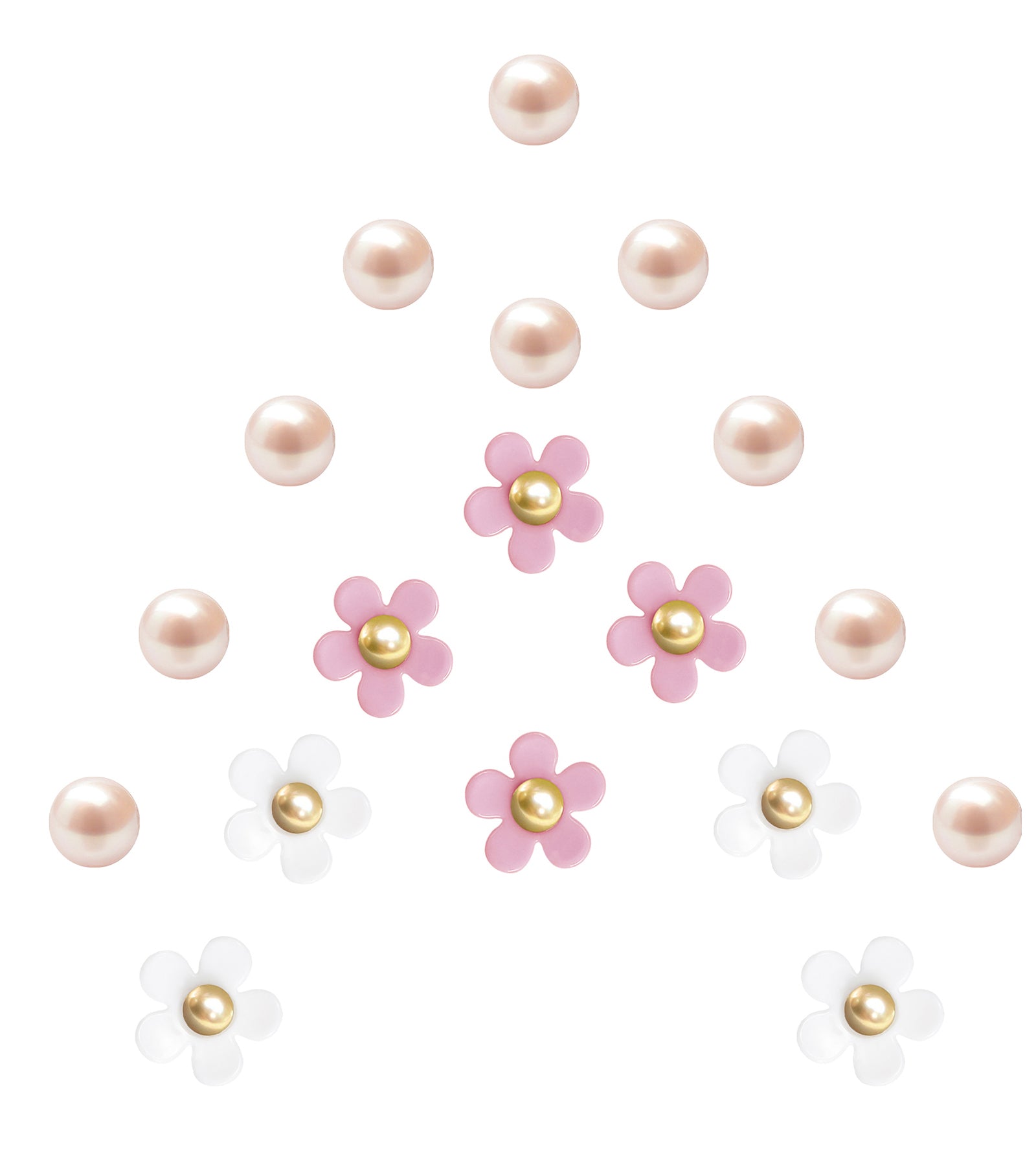 Cute Flower Shoe Charms for Women, 18Pcs Acrylic Daisy Charms with Pearls Decoration for Girls' Clog Sandals, DIY Shoe Decoration Charms, Perfect Birthday Party Favors