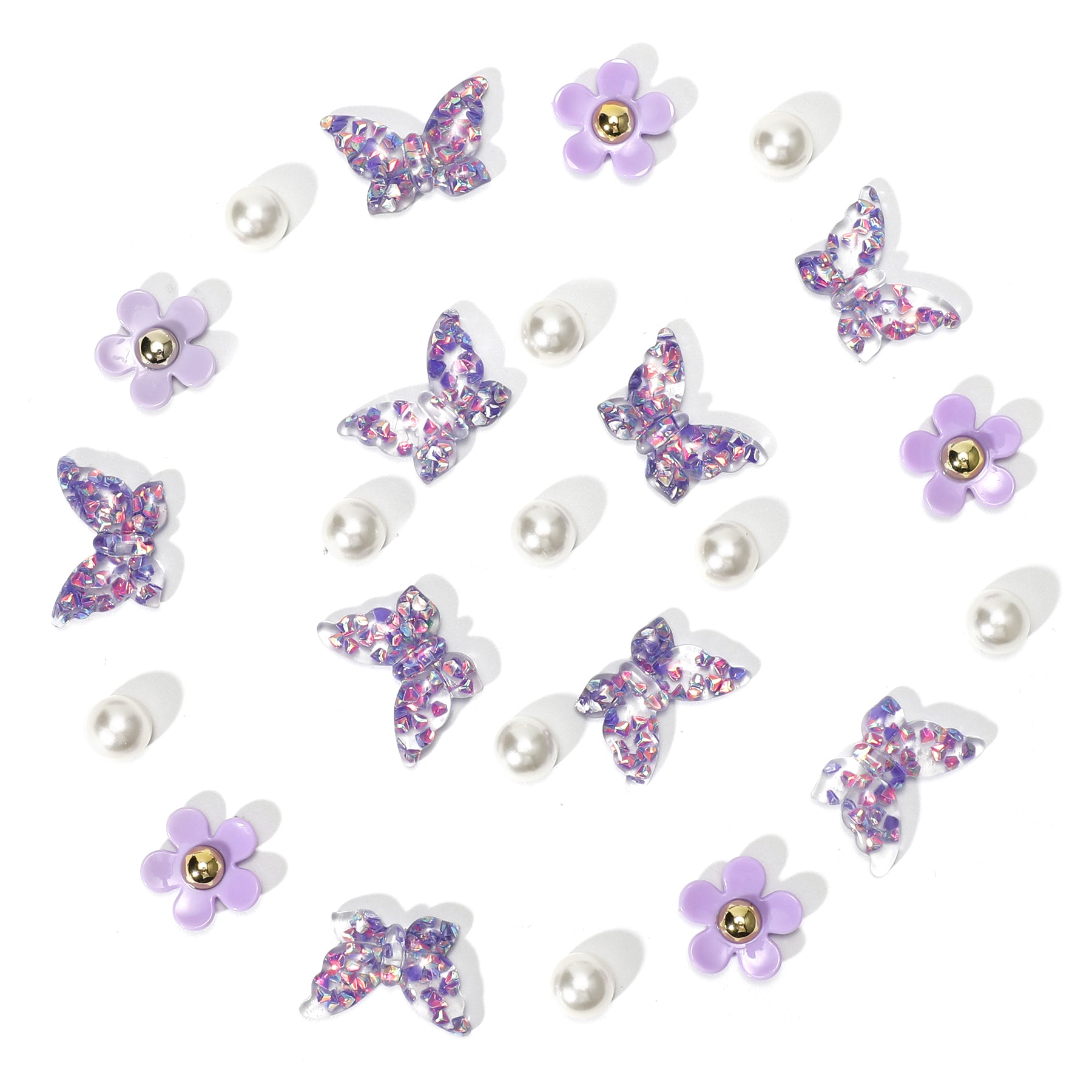 Butterfly Shoe Charms for Women, Flower Shoe Charm for Summer Clog Sandal, Pearl Shoe Decoration Charms Accessories, Party Favor, Ideal Gift