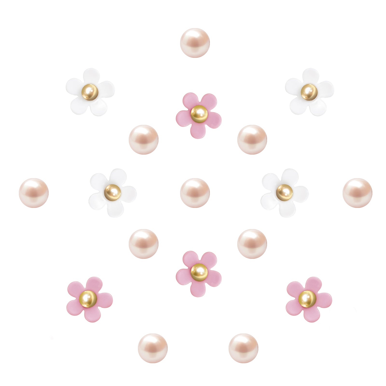 Cute Flower Shoe Charms for Women, 18Pcs Acrylic Daisy Charms with Pearls Decoration for Girls' Clog Sandals, DIY Shoe Decoration Charms, Perfect Birthday Party Favors